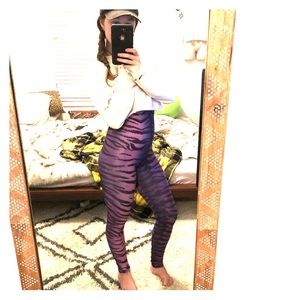 Purple zebra print leggings high waisted from uk